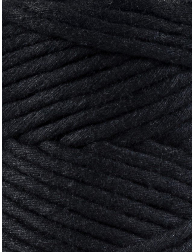 Czarny macrame cotton cord 3mm 100m Bobbiny