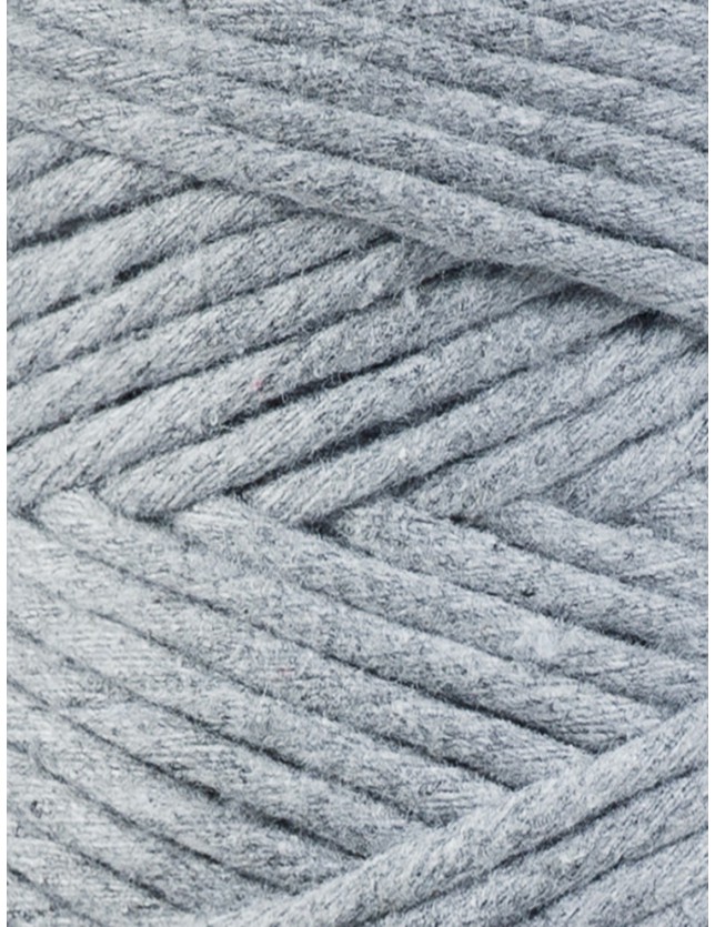 Srebrny macrame cotton cord 3mm 100m Bobbiny