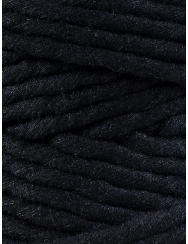 Bobine de cordon en coton pour macramé Cotton Air 5 mm - Noir x50m