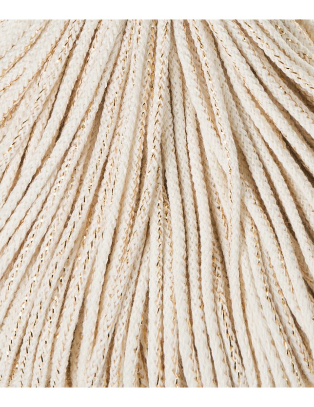 Braided cotton cord Premium - Bobbiny - Golden Natural, 5 mm, 100 m