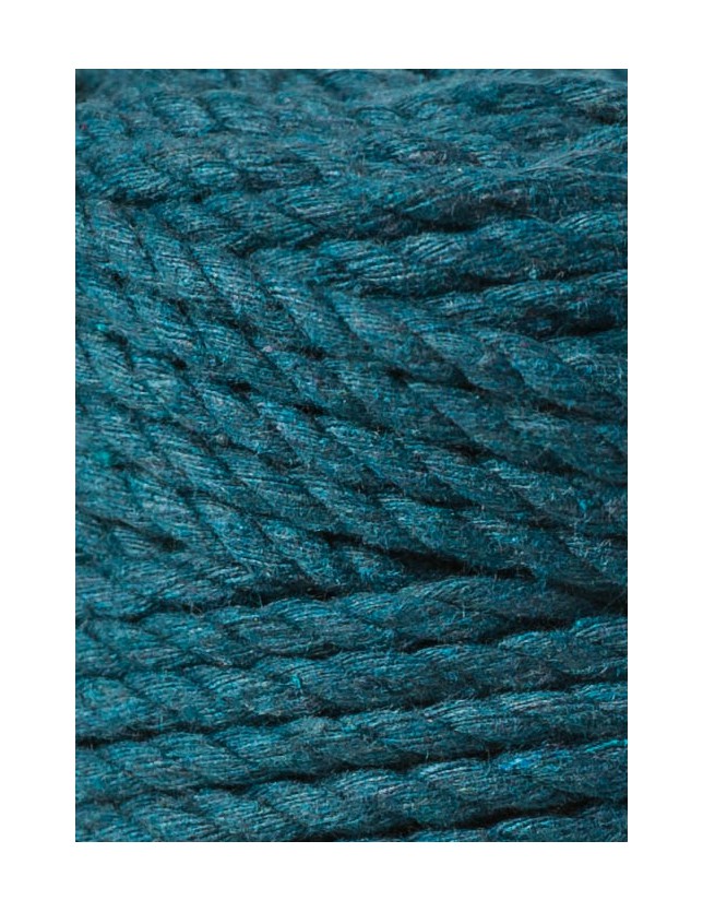 Peacock Blue 3ply macrame cotton rope 5mm 100m Bobbiny
