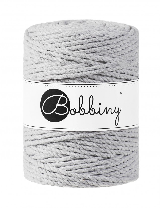 Light Grey Makramee-Schnur 3ply 5 mm 100m Bobbiny