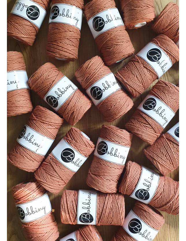 Terracotta sznurek do makramy 3ply 3mm 100m Bobbiny