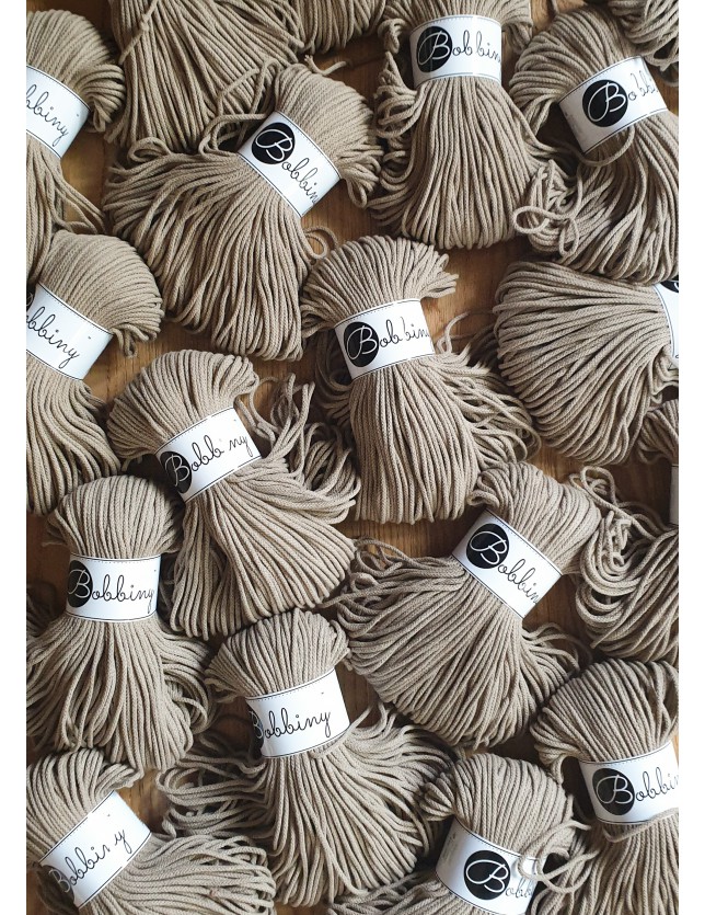 Piaskowy sznurek bawełniany 3mm 100m Bobbiny