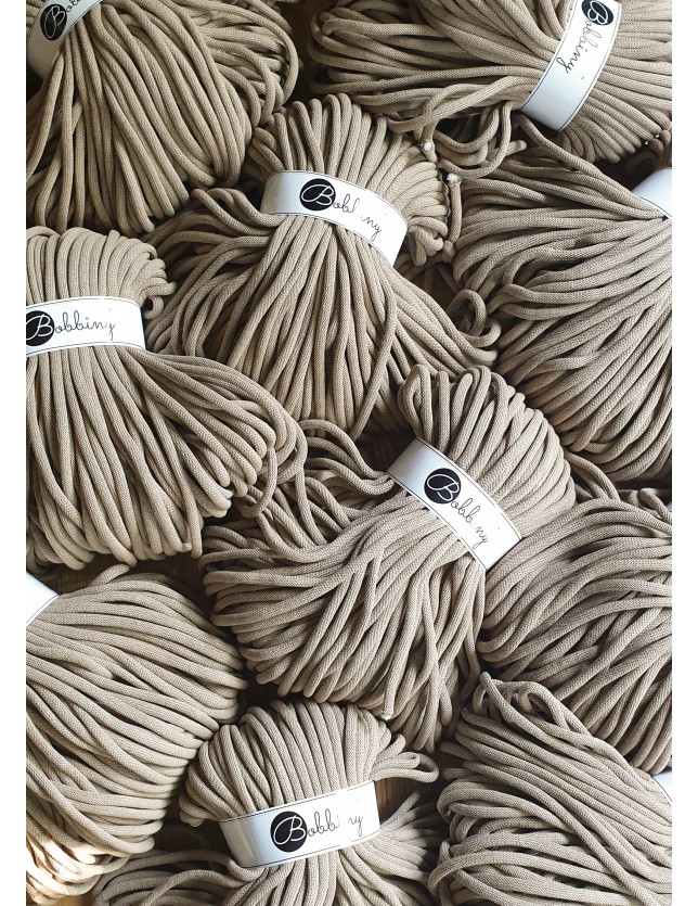 Piaskowy sznurek bawełniany 9mm 100m Bobbiny