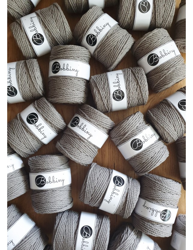 Kawowy sznurek do makramy 3ply 5mm 100m Bobbiny
