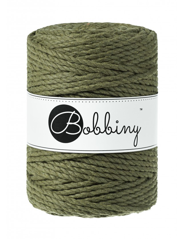 Avocado 3ply macrame cotton rope 5mm 100m Bobbiny