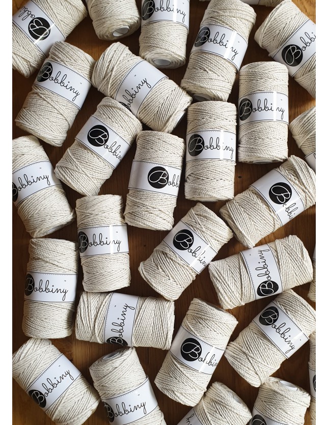 Naturalne Złoto sznurek do makramy 3ply 3mm 100m Bobbiny