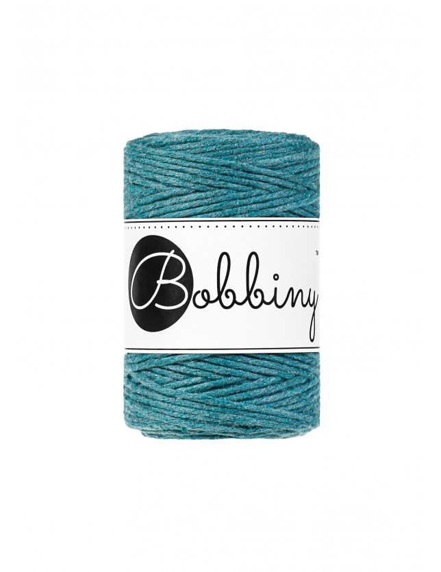 Teal macrame cotton cord 1.5mm 100m Bobbiny