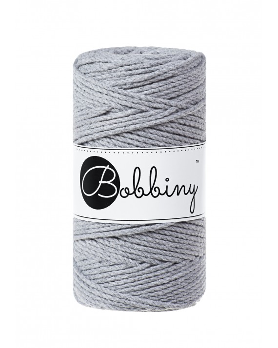 Srebrny sznurek do makramy 3ply 3mm 100m Bobbiny