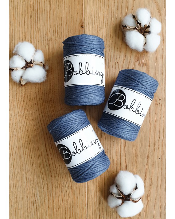 Jeansowy Sznurek do Makamy 1.5mm 100m Bobbiny