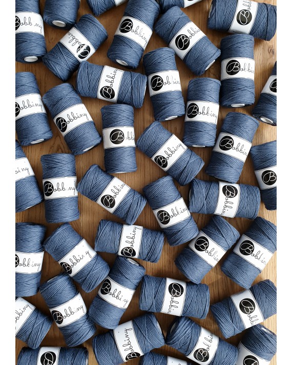 Jeansowy Sznurek do Makramy 3mm 100m Bobbiny