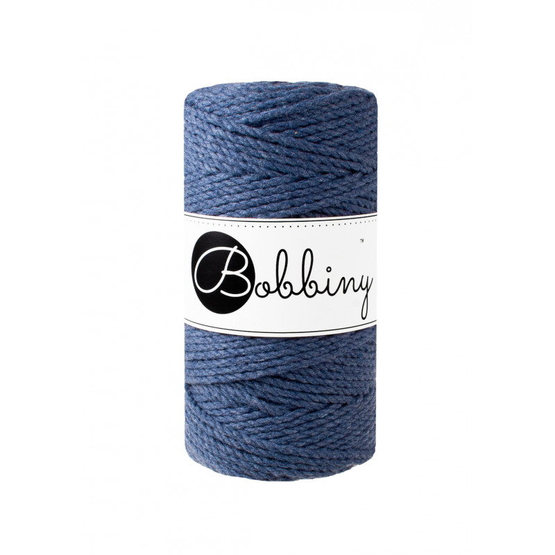 Jeansowy sznurek do makramy 3ply 3mm 100m Bobbiny