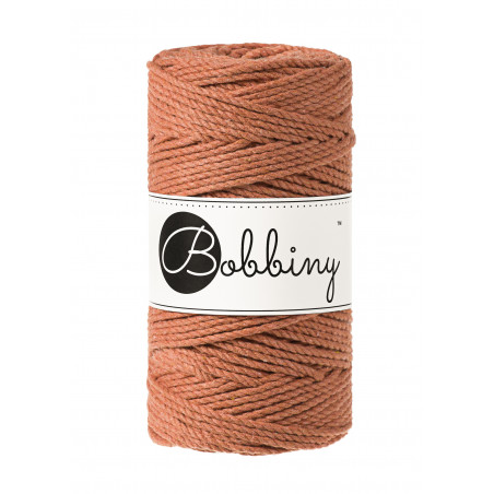 Terracotta 3ply macrame cotton rope 3mm 100m Bobbiny