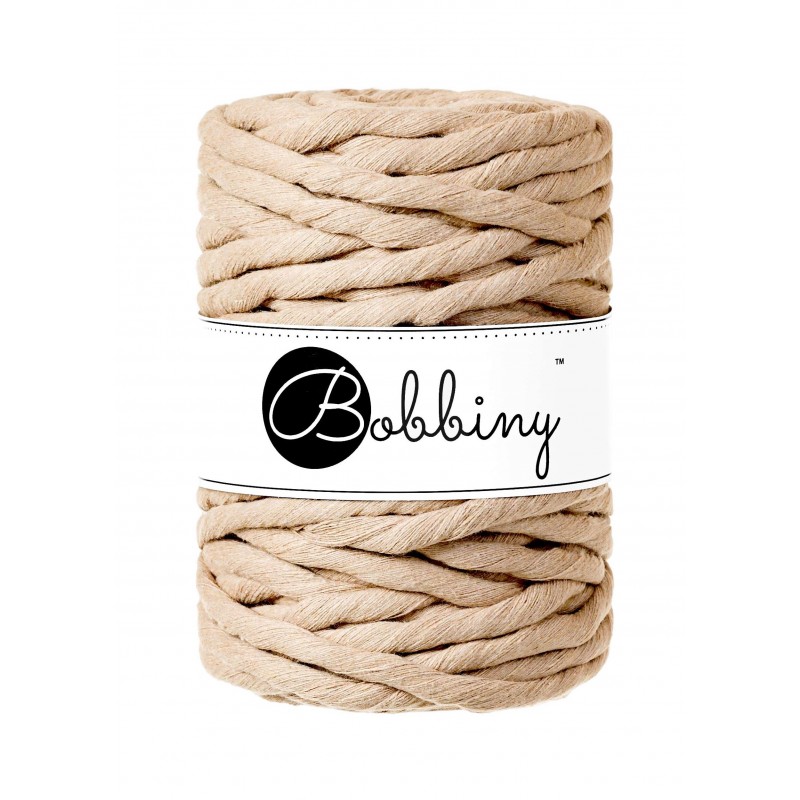 Piaskowy Sznurek do Makramy 9mm 30m Bobbiny