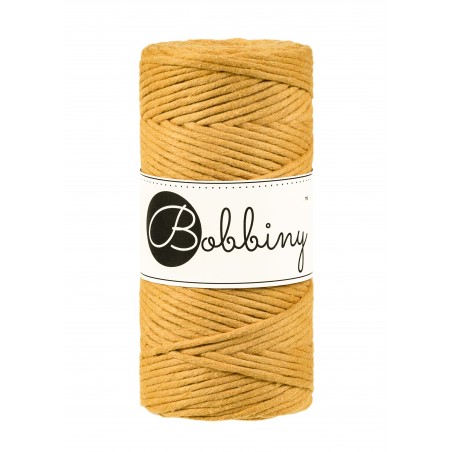 Musztardowy macrame cotton cord 3mm 100m Bobbiny