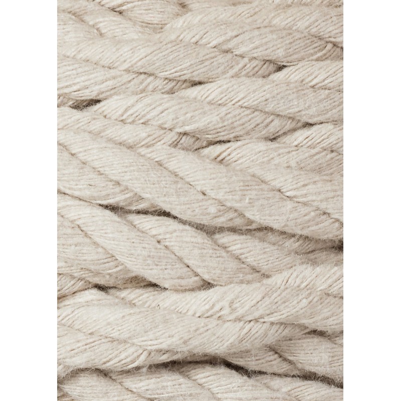 Beige 3ply macrame cotton rope 9mm 30m Bobbiny