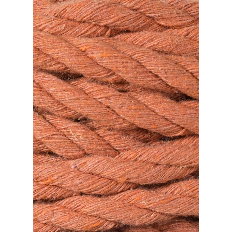 Terracotta 3ply macrame cotton rope 9mm 30m Bobbiny