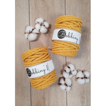 Senffarbene Makramee-Schnur, 3-lagig, 9 mm, 30 m Spulen