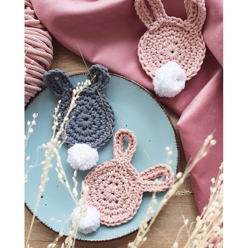 Crochet Bunny Coasters Bobbiny