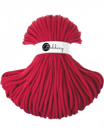 Classic Red Braided cord 9mm 100m Bobbiny
