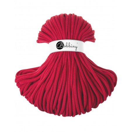 Classic Red Braided cord 9mm 100m Bobbiny
