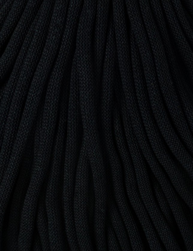 Black macrame cotton cord 9mm 100m Bobbiny