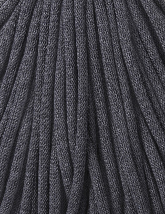 Grey macrame cotton cord 9mm 100m Bobbiny