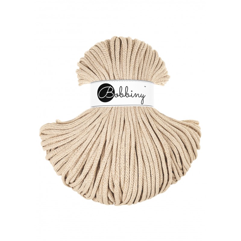 Golden Warm Beige | Braided Cord 5mm 100m | BOBBINY