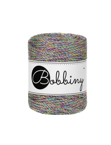 Metaliczna Zorza 3ply sznurek do makramy 3mm 50m| BOBBINY
