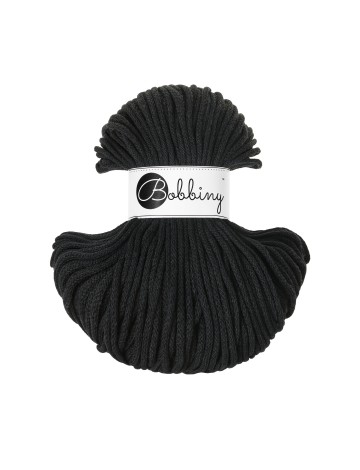 Czarny | Sznurek bawełniany Classic 4mm 100m | BOBBINY