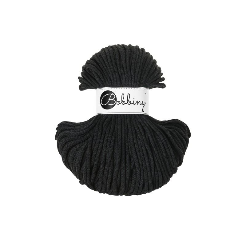 Black | Classic Cotton Cord 4mm 100m | BOBBINY