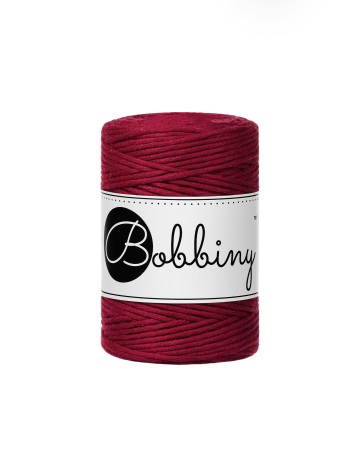 Red Velvet | single twist macrame cotton cord 1.5mm 100m | BOBBINY