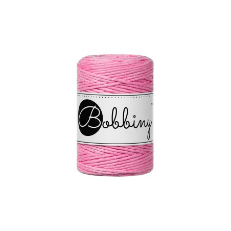 Bubblegum Pink | single twist macrame cotton cord 1.5mm 100m | BOBBINY