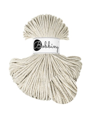 Shiny Cashmere Beige | Sznurek bawełniany 3 mm 100 m | BOBBINY