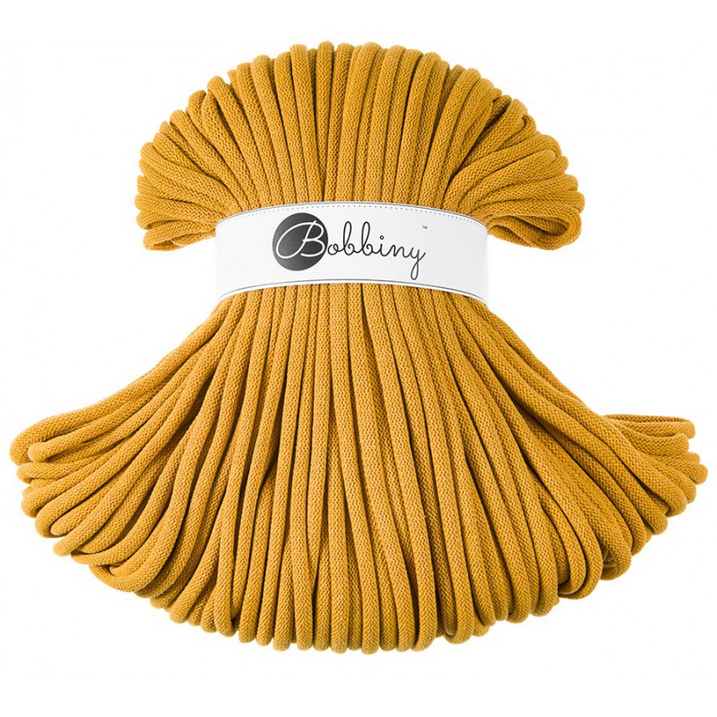 Musztardowy sznurek bawełniany 9mm 100m Bobbiny